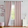 thumbnail image 1 of Uptown Home Pink Full Blackout Double 50x95 Heavy Linen Textured Curtain Panels with Gray Liner for Bedroom Office Grommets 2 Pack, 1 of 6