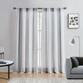 thumbnail image 1 of Uptown Home Rustic Linen Semi-Sheer Stripe Curtains, 50” x 95” (2 Panels), 1 of 6