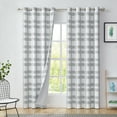 thumbnail image 1 of Uptown Home White Gray Plaid Blackout Curtain Energy Efficient Window Curtain Panel for Living Room Farmhouse Buffalo Check Geometric Drape,50"x84"x2,Grommet Top, 1 of 6