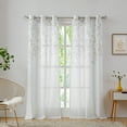 thumbnail image 1 of Uptown Home Yellow Leaf Floral Print Metallic Sheer Curtain Autumn Fall Window Panel for Rustic Living Room Bedroom Sparkling Decorative Grommet Top Drapery Farmhouse Curtains,40"x95"x2, 1 of 6