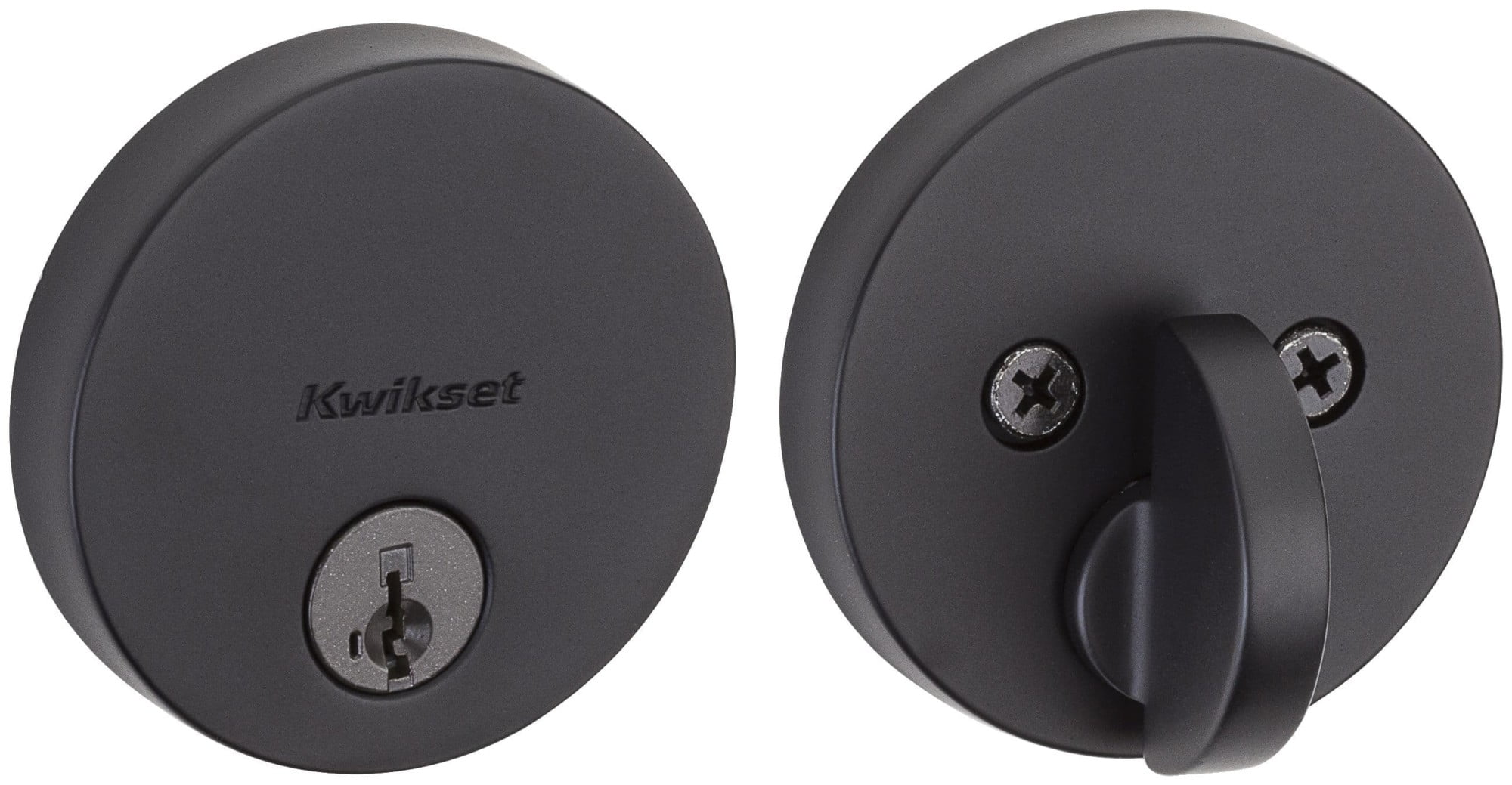 Matte Black Single Cylinder Round Deadbolt Lock