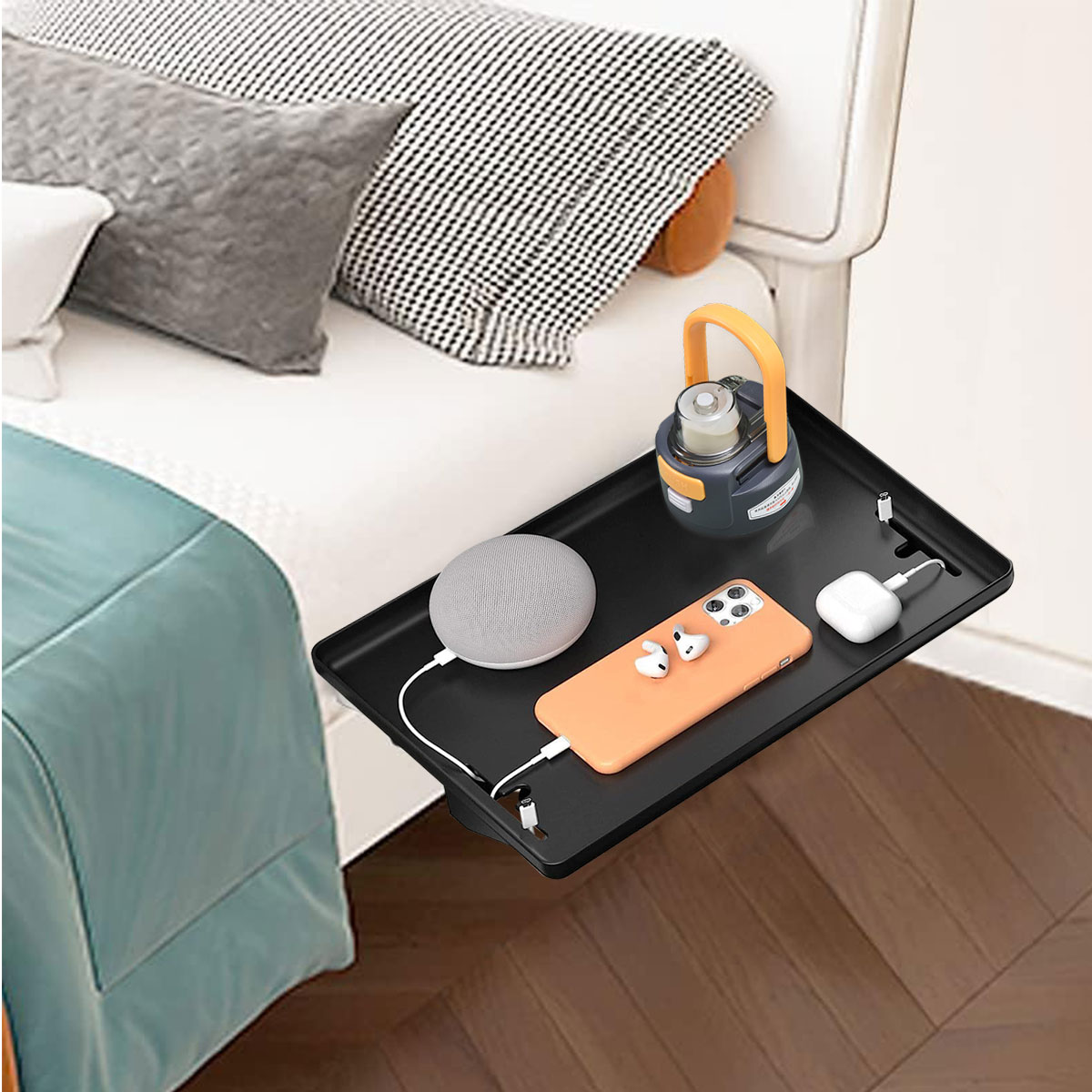 Uptyia Bedside Shelf Bedside Table Caddy Organizer for Bedroom