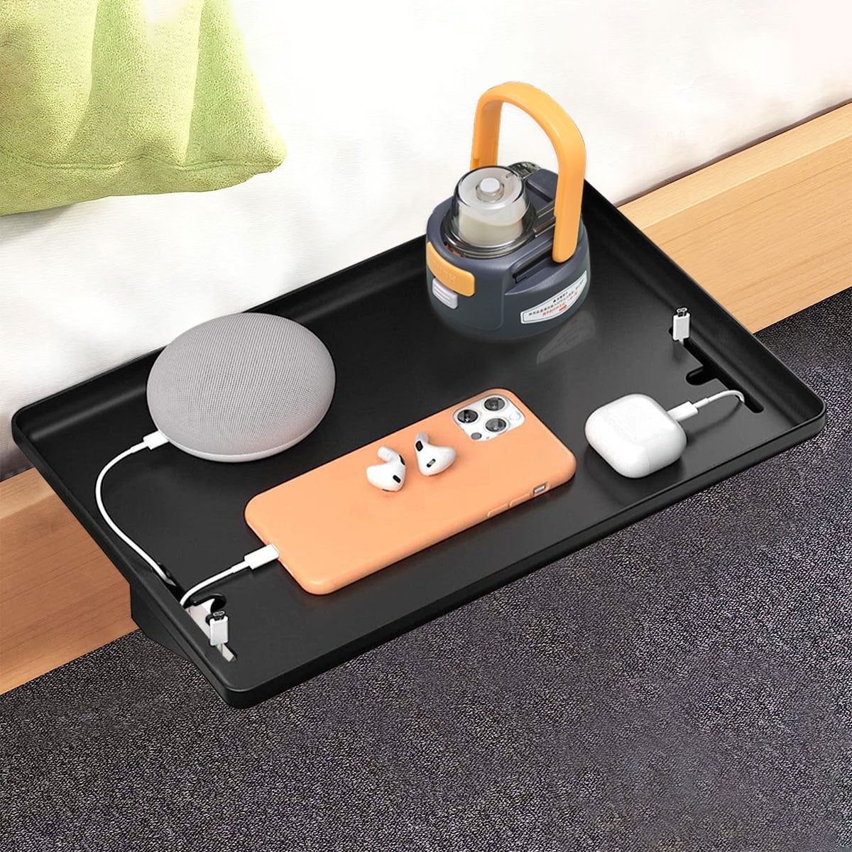 Uptyia Bedside Shelf for Bed Bedside Table Caddy Organizer for Bedroom