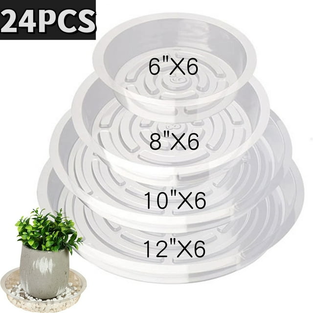 Uptyia Plastic Plant Saucer Plant Tray Clear Plastic Indoor Plant Pots