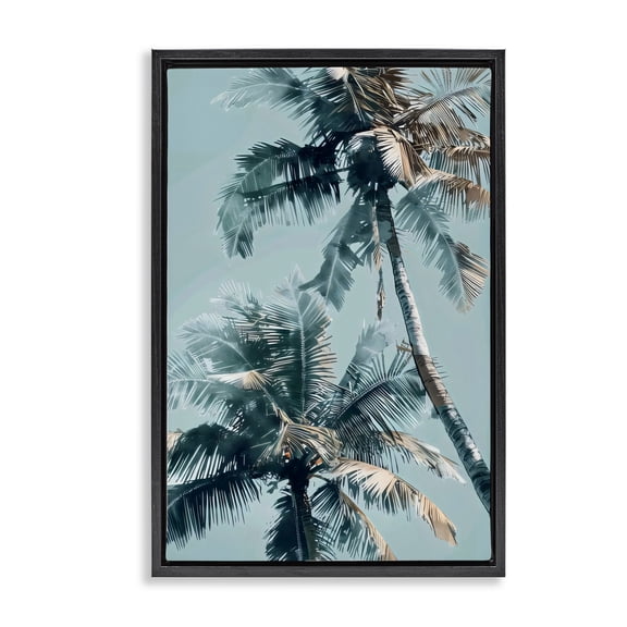 Stupell Industries Upward Palms Perspective Black Framed Floater Canvas Wall Art, design by LSR Design Studio, 25 x 17