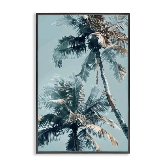 Stupell Industries Upward Palms Perspective Black Framed Giclee Art, design by LSR Design Studio, 18 x 12