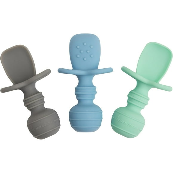 UpwardBaby Dipping Spoons - 3 pack - BPA Free - 100% Food-Grade Silicone - 6m+