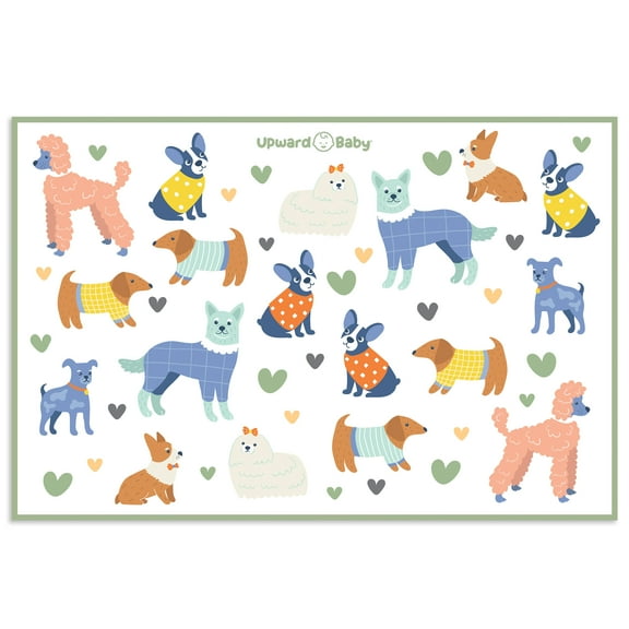 UpwardBaby Disposable Placemats - BPA Free - 36 Waterproof Placemats with Animal Pattern