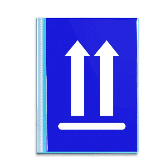 Upwards Blue Square Warning Mark Book Sheet Protectors Portfolio Binder Folder