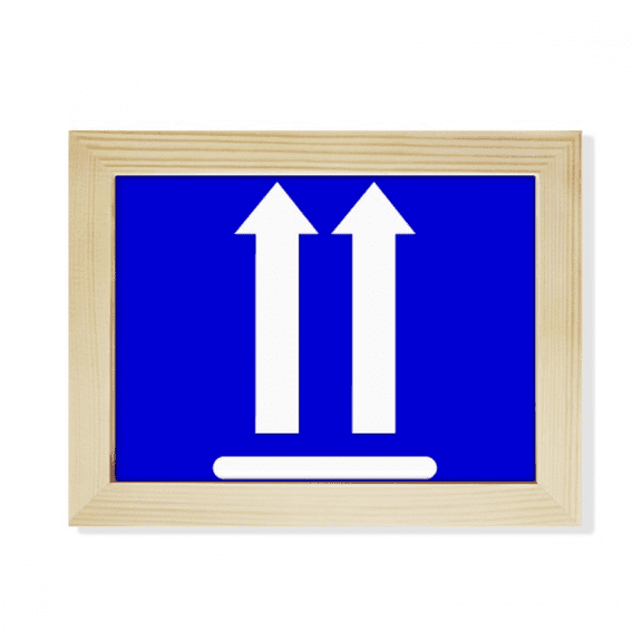 Upwards Blue Square Warning Mark Desktop Photo Frame Picture Art Decoration Painting 6x8 inch