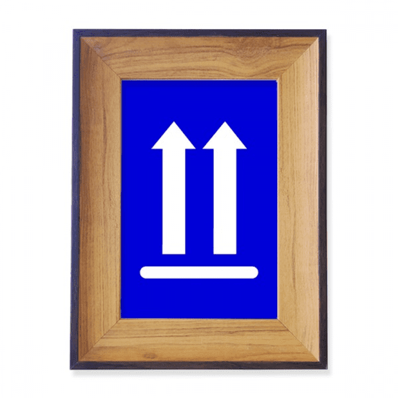 Upwards Blue Square Warning Mark Photo Frame Exhibition Display Art Desktop Painting