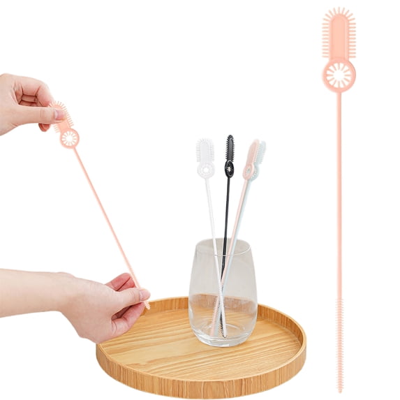 Uqiangy 2Pcs Straw Cleaning Brush,Water Bottle Straw Brush,Pack Extra Long Cleaning Wand,Soft Bristle Detail Scrubber|Inside Outside Washing Tool Drinking Bottle Brushing Tool(White)