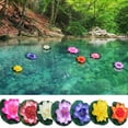 thumbnail image 1 of Uqiangy 6 types Floating Foam Lotus Flowers with Lily Pads, Artificial Pond Plants Ornaments for Pool Aquarium Water Decoration, Watermelon Red, 1 of 4