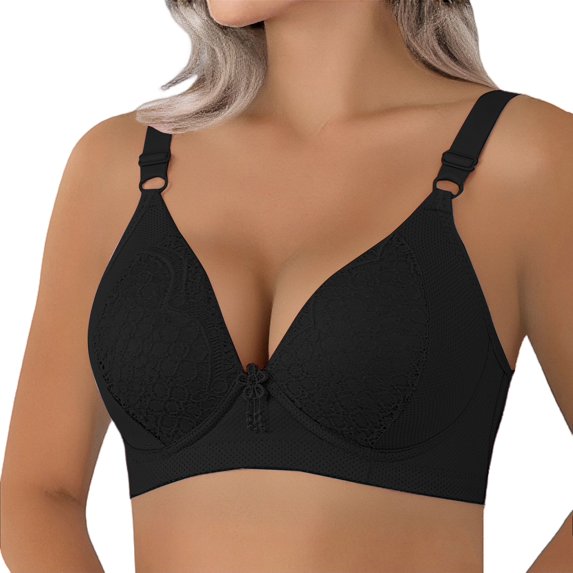 Uqiangy Breast Reduction Bra Bras for Women Lace Sports Bras for Women Bra for Plus Size Women Plus Size Push Up Bras for Women Pushup Bra No Underwire Black M