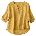 thumbnail image 1 of Uqiangy Casual V Neck Button Down Shirts for Women,Business Work Tee Top Womens Sweater Tops for Women Trendy Dressy Shirts for Women Button Down Shirts Short Sleeve Going Out Tops Mint Green M, 1 of 5