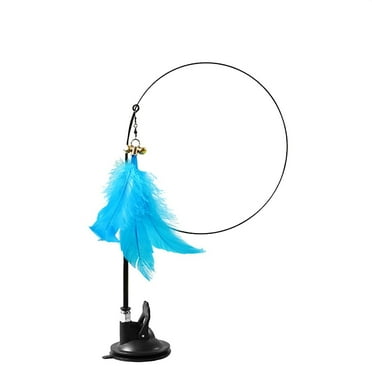 Uqiangy Cat Feather Toys, Interactive Cat Wand Toys, Teaser Wand Cat Feather Toys for Indoor Cats Kitten Exercise