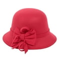 thumbnail image 1 of Uqiangy Cloche Hat Women Dress Hats Womens Hats Fashion Sombrero Elegante Para Mujer 1920s Hat 1920s Hats for Women Church Hats Red, 1 of 2