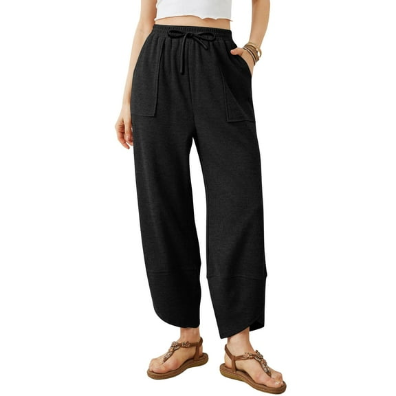 Uqiangy Comfy Pants Women Barrel Leg Sweatpants Women Sweatpants Women Baggy Pants Women Harem Pants Women Womens Baggy Pants Womens Palazzo Pants Black L
