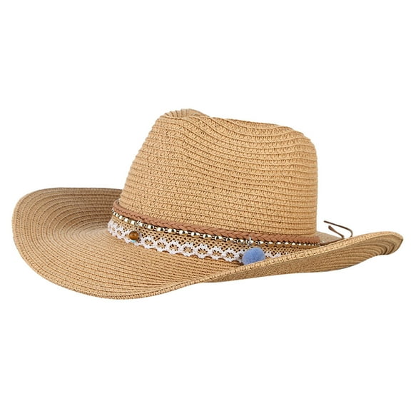 Uqiangy Cowboy Hats for Men Western Straw Cowboy Hats for Men Mens Straw Cowboy Hat Large Cowboy Hat Brown Cowboy Hat Straw Cowgirl Hat Mens Cowboy Hat Khaki