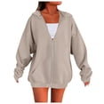 thumbnail image 1 of Uqiangy Crewneck Sweatshirt Crew Neck Sweatshirts Women Womens Crewneck Sweatshirt Tunic Sweatshirt Zip Up Hoodie Women Crewneck Sweatshirts Women Womens Zip Up Hoodies Khaki L, 1 of 9