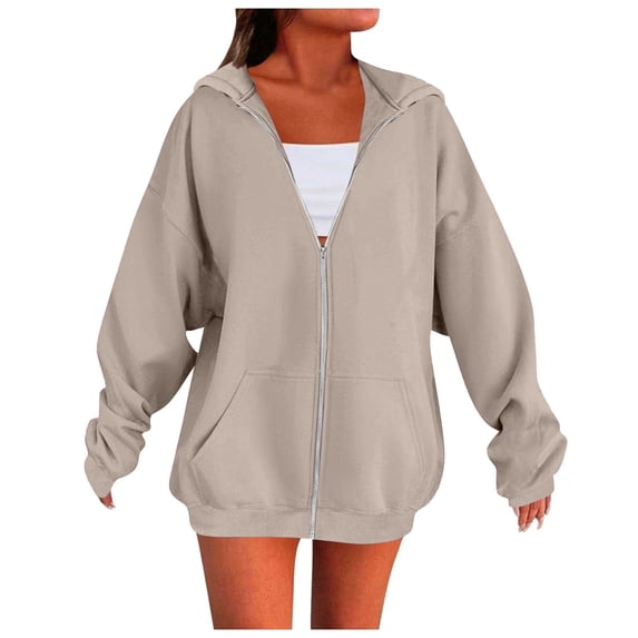 Uqiangy Crewneck Sweatshirt Crew Neck Sweatshirts Women Womens Crewneck Sweatshirt Tunic Sweatshirt Zip Up Hoodie Women Crewneck Sweatshirts Women Womens Zip Up Hoodies Khaki L