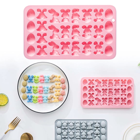 Uqiangy Easter Molds Silicone,Silicone Easter Egg Molds for Baking,Easter Cake Pop Mold,for Spring Easter Party Favors & Craft Gifts Diy Gummy Jelly Ice Tray Fondant Resin Soap Cake Decor(Pink)