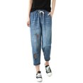 thumbnail image 1 of Uqiangy Elastic Jeans Baggy Ripped Jeans High Waisted Straight Leg Jeans For Women Ripped Jeans High Waisted Pull On Jeans For Women Straight Leg Jeans For Women Red S, 1 of 3