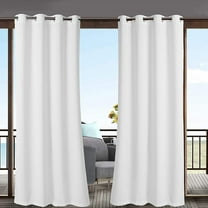 Uqiangy Extra Wide Outdoor Curtains Waterproof Privacy Outside Curtains for Porch, Pergola, Gazebo, Pavilion, 1 Panel, 52 x 54 inch (White)