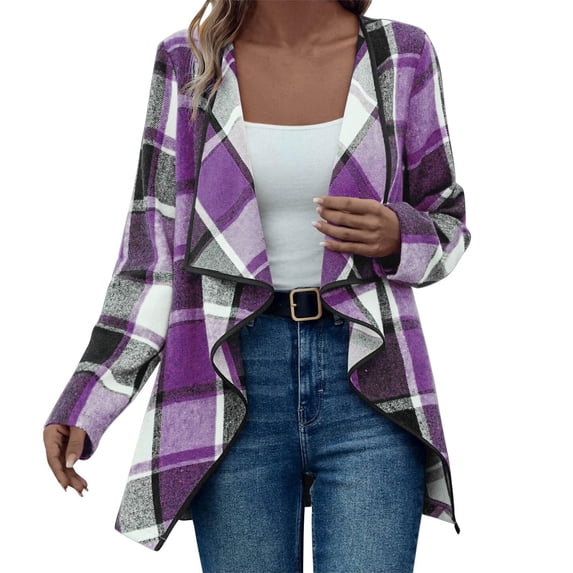 Uqiangy Fall Coats For Women 2025 Womens Fall Coat Chunky Knit Cardigans For Women 2025 Fall Trendy Long Sleeve Womens Fashion Long Sleeve Cardigan Comfort Color Sweatshirts Purple 4XL