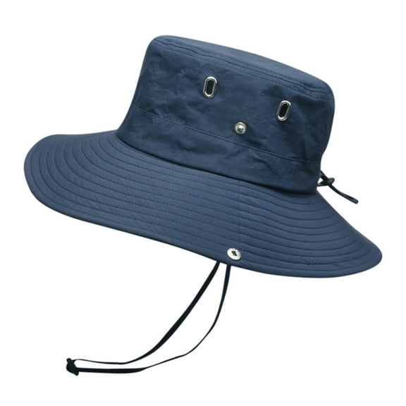 Uqiangy Fishing Hat Mens Straw Sun Hat Straw Hats for Men Sun Hat Mens Bucket Hats for Sun Protection Straw Hats for Men Wide Brim Sombrero Para El Sol Hombre Navy