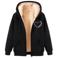 thumbnail image 1 of Uqiangy Fleece Lined Hoodie Women Womens Fashion Winter Sweatshirt Zip Up Hoodie Women Oversized Women's Sweatshirts Oversized Casual Loose Solid 2025 Fall Trendy Long Sleeve Black 2XL, 1 of 4