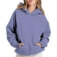 thumbnail image 1 of Uqiangy Fleece Pullover Women Crewneck Sweatshirt Crew Neck Sweatshirts Women Long Hoodies for Women Tunic Sweatshirt Pullover Sweaters for Women Womens Zip Up Hoodies Dark Purple 2XL, 1 of 4