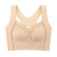 thumbnail image 1 of Uqiangy Front Close Bras Underwire Bras for Women Ultra-Thin Underwear Bra Corset Tops Women's Bras Lace Bras for Women Brassiere for Women Beige XL, 1 of 3