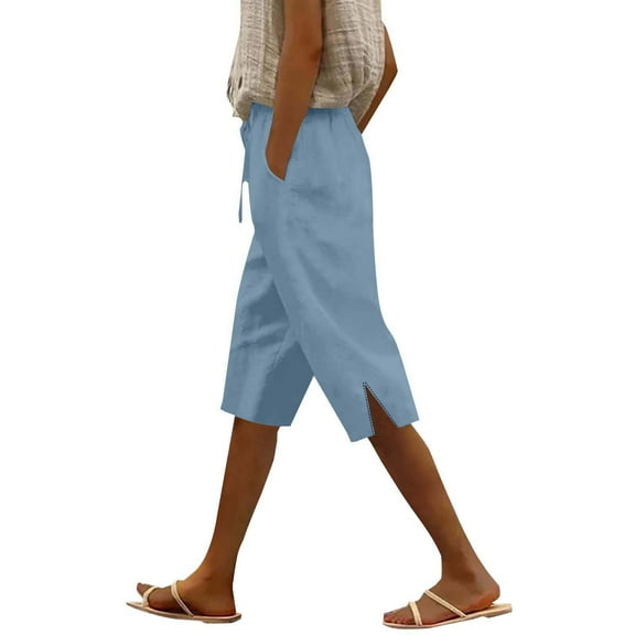 Uqiangy Gauze Pants For Women Linen Pants For Women Lightweight Summer Pants Women Light Weight Pants For Women Summer Pants For Women 2025 Womens Seersucker Pants Cotton Pants For Women Light blue S