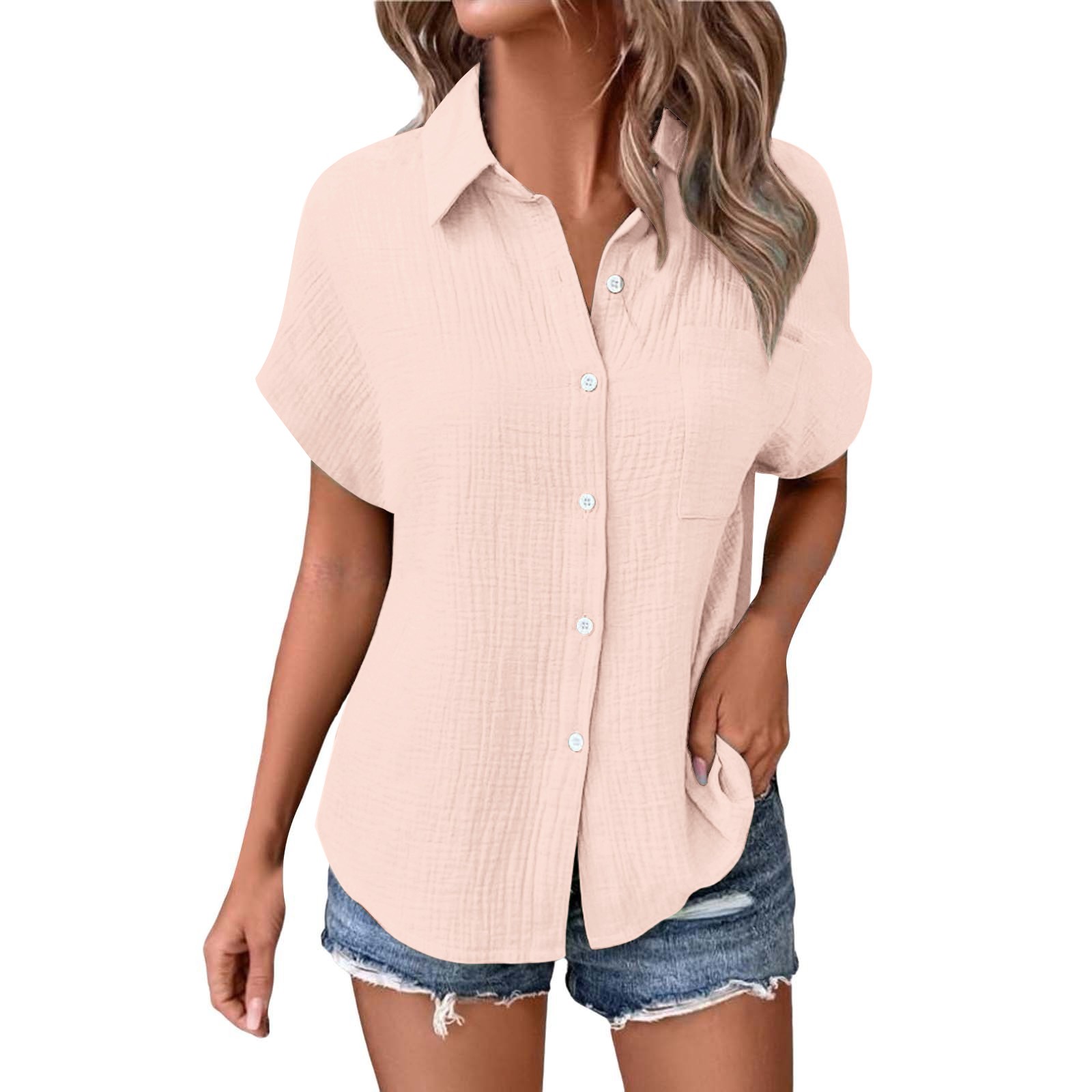 Uqiangy Gauze Shirts For Women Womens Gauze Tops Linen Tops For Women ...