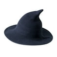 thumbnail image 1 of Uqiangy Knitted Witch Hat Cap Women Costume Warm Hat Foldable Summer Large Brim Witch Crochet Baseball Caps Halloween Witch Hat Witch Hats for Women Blue, 1 of 4
