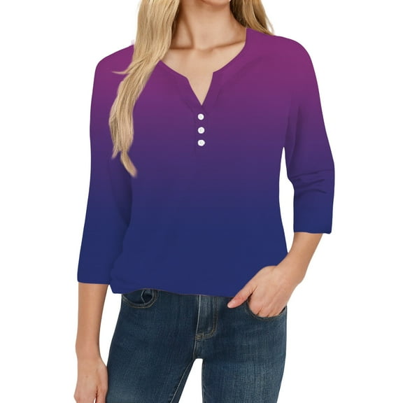 Uqiangy Ladies Long Sleeve Solid Color Tops Oversized Casual Loose Solid Ladies Sweaters Long Sleeve Casual Comfort Colors Tshirt T Shirts For Women Long Sleeve Turtleneck Women Purple L