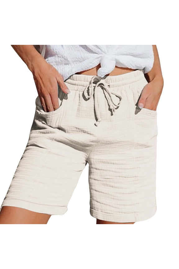 Linen Pull On Shorts Women Linen Shorts For Women High Waisted Linen Shorts Gauze Shorts For Women Womens Shorts Linen Summer Linen Shorts For Women Cotton Linen Shorts For Women Beige M