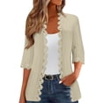 thumbnail image 1 of Uqiangy Open Front Sweater Classic Open Front Chunky Knitwear Sweater Fluffy Knit Open Front Cardigan Sweater Ladies Cardigan Sweaters Womens Long Coat Khaki S, 1 of 6