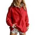 thumbnail image 1 of Uqiangy Oversized Hoodies for Women Crewneck Sweatshirt Women's Sweatshirts Fleece Pullover Women Women's Sweatshirt Crew Neck Sweatshirts Women Fall Jackets for Women 2025 Red 2XL, 1 of 9