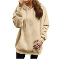 thumbnail image 1 of Uqiangy Oversized Hoodies for Women Tunic Sweatshirts for Women Crew Neck Sweatshirts Women Women's Sweatshirt Womens Crewneck Sweatshirt Fleece Pullover Women Hoodies for Women Beige L, 1 of 9
