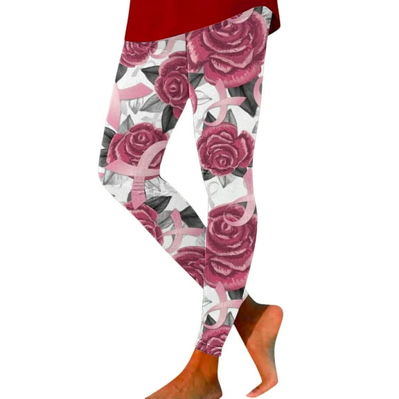 Uqiangy Pattern Pants Plus Size Yoga Pants Plus Size Leggings With Pockets Yoga Leggings Festive Running Tights​ Ballet Leggings Stocking Socks Hot Pink 2XL