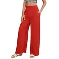 thumbnail image 1 of Uqiangy Petite Pants For Women Petite Length Wide Leg Sweatpants High Waisted Sweatpants For Women High Waisted Wide Leg Pants Loose Fitting Pants For Women Floral Pants For Women Red XL, 1 of 4