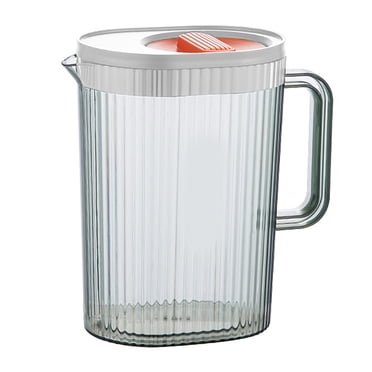 Harliver Plastic Pitchers, Clear Plastic Pitcher With Removable Lid Transparent Juice Jug Water Pitcher Iced Tea Sangria Lemonade Cold Hot Beverages Bpa Fr