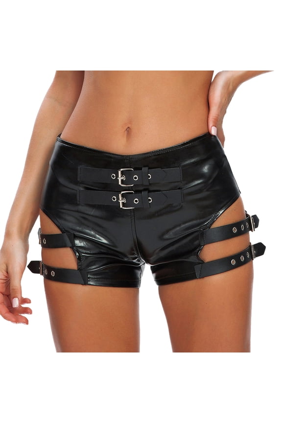 Plus Size Black Shorts Faux Leather Shorts Black Booty Shorts Party Shorts Women Tight Shorts Club Black Leather Shorts Women Festival Shorts For Women Black L