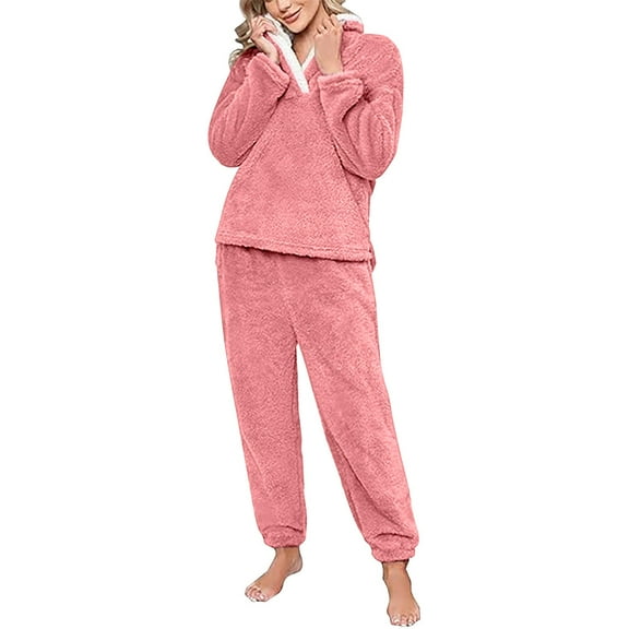 Uqiangy Plus Size Pjs for Women 3x 2 Piece Sets for Women Long Sleeve Pajamas Travel Outfits for Women Two Piece Fall Set Long Sleeve Pajamas for Women Pink L