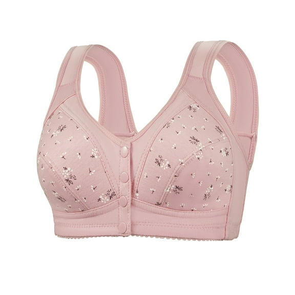 Uqiangy Pushup Bra No Underwire Plus Size Front Closure Bras Push Up Bralettes for Women Racerback Bras for Women Bras for Women Plus Size Front Close Bra Light Pink L