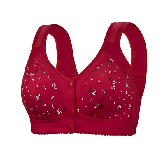 Uqiangy Pushup Bra No Underwire Plus Size Front Closure Bras Push Up Bralettes for Women Racerback Bras for Women Bras for Women Plus Size Front Close Bra Red M