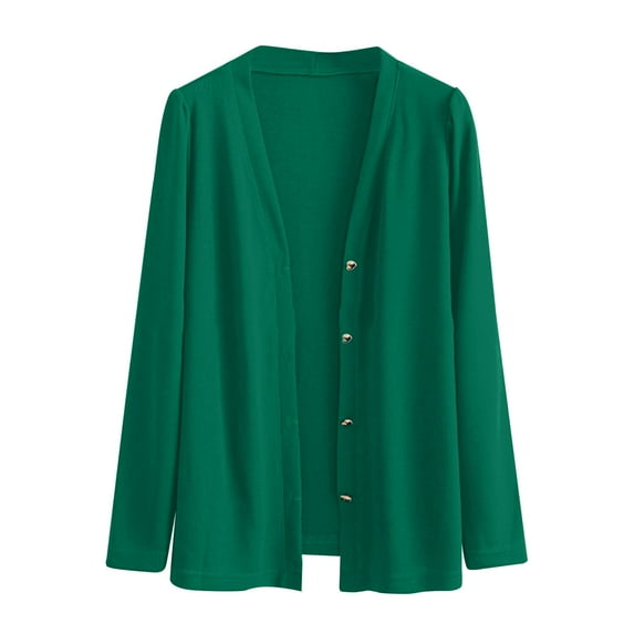 Uqiangy Short Sleeve Button Up Sweater 2025 Fall Trendy Long Sleeve Ladies Cardigan Sweaters Fall Sweatshirt Long Sweaters For Women Cardigan Open Front Crochet Tops For Women Green L