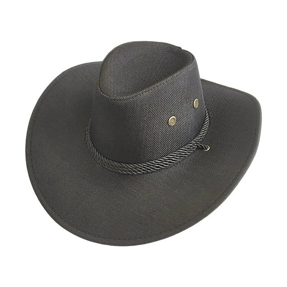 Uqiangy Straw Hat Mens Cowboy Hat Western Hats for Women Sombrero Vaquero Para Hombre Cowboy Hat Men Cowgirl Hat Large Cowboy Hat Black